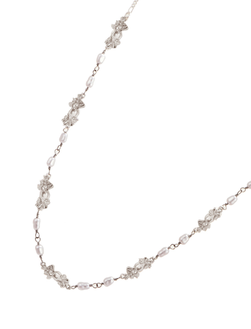 Laurent Pearl Silver Necklace