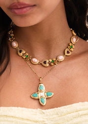 Lou Turquoise Golden Necklace
