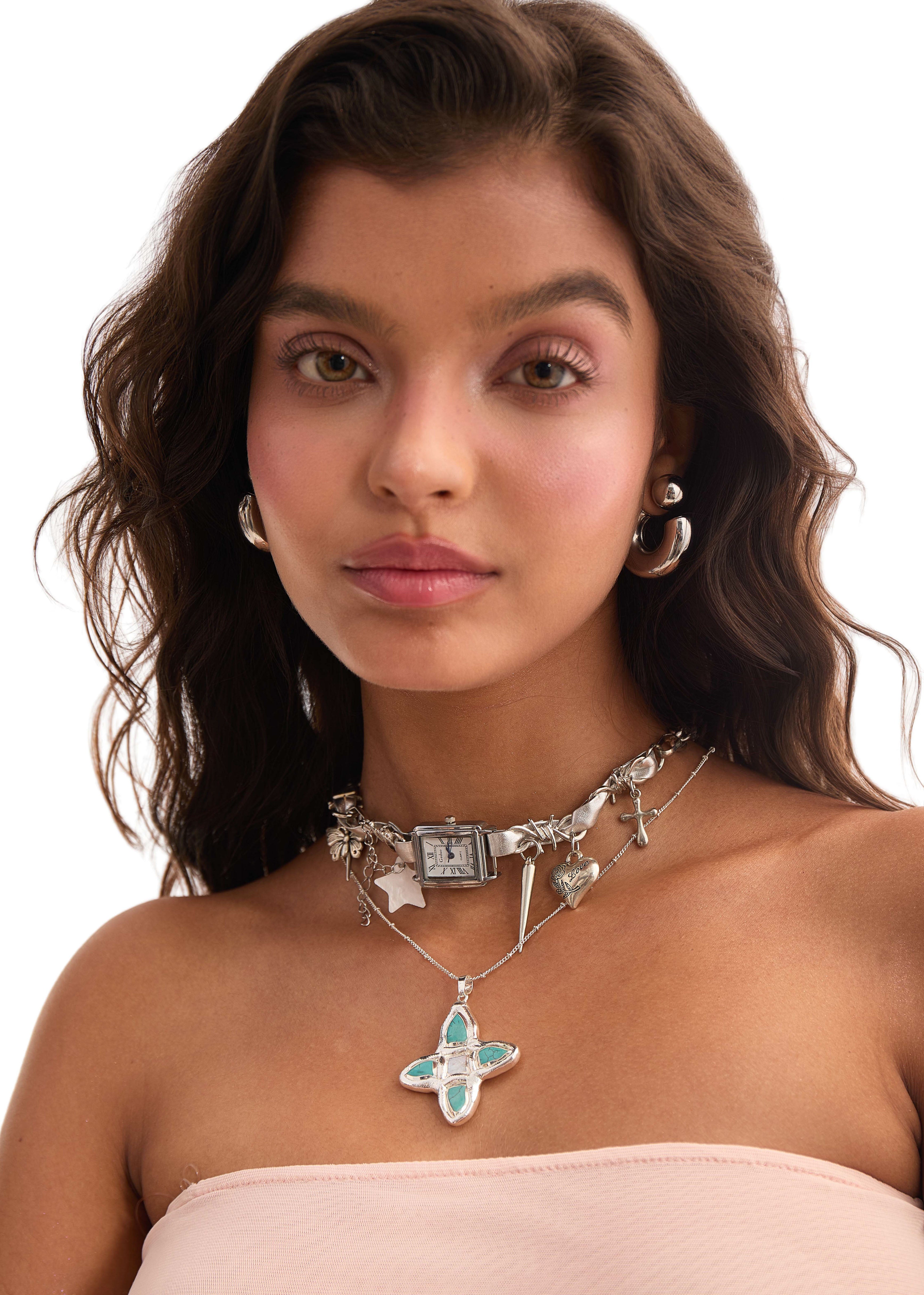 Lou Turquoise Silver Necklace