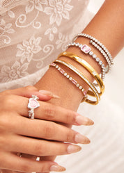 Abel Pink Glittering Golden Bracelet - II