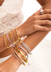 Abel Pink Glittering Golden Bracelet - II