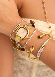 Abel Pink Glittering Golden Bracelet - II