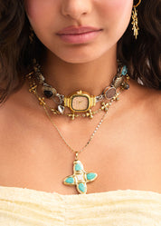 Lou Turquoise Golden Necklace
