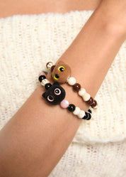 Pulsera Gato Rosa Negro