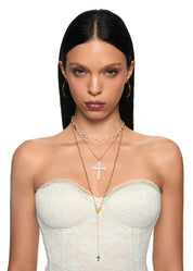 In Name of Rose White Cross Necklace