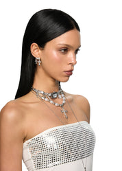 Val Duo Cross in Pearl Earrings