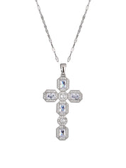 Scarlett White Silver Cross Necklace