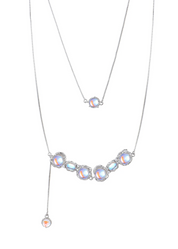 Vichy Moonstone Asymetric Silver Necklace