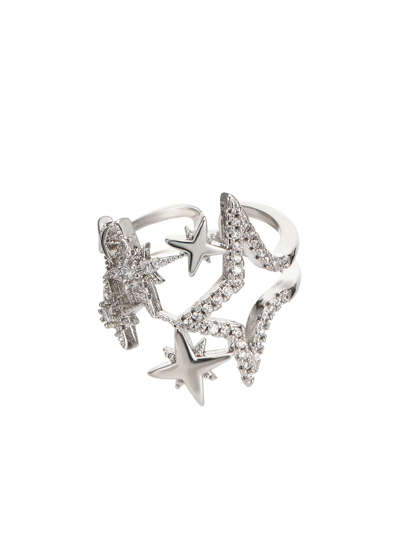 Julie Glittering Stars Space Silver Ring