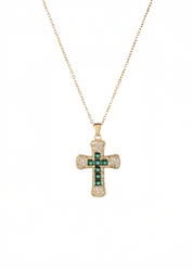 Fabrice Pink Cross Necklace