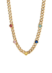 Sabino Colorful Love Golden Chain Necklace