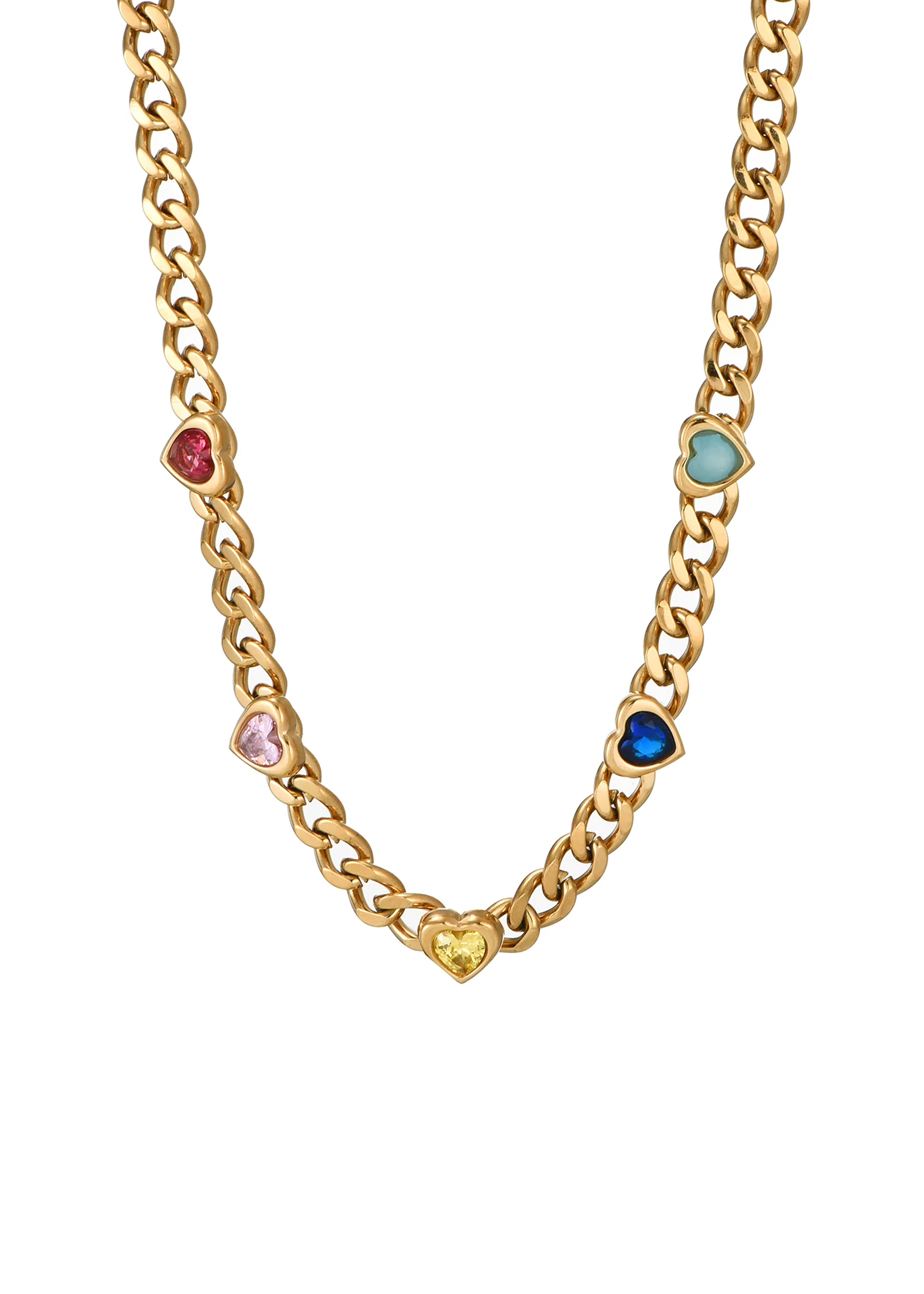Sabino Colorful Love Golden Chain Necklace