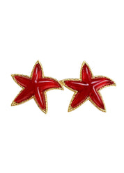 Mermaid Red Seastars Earrings