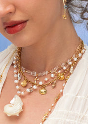 Crystal Soul Cross Golden Necklace