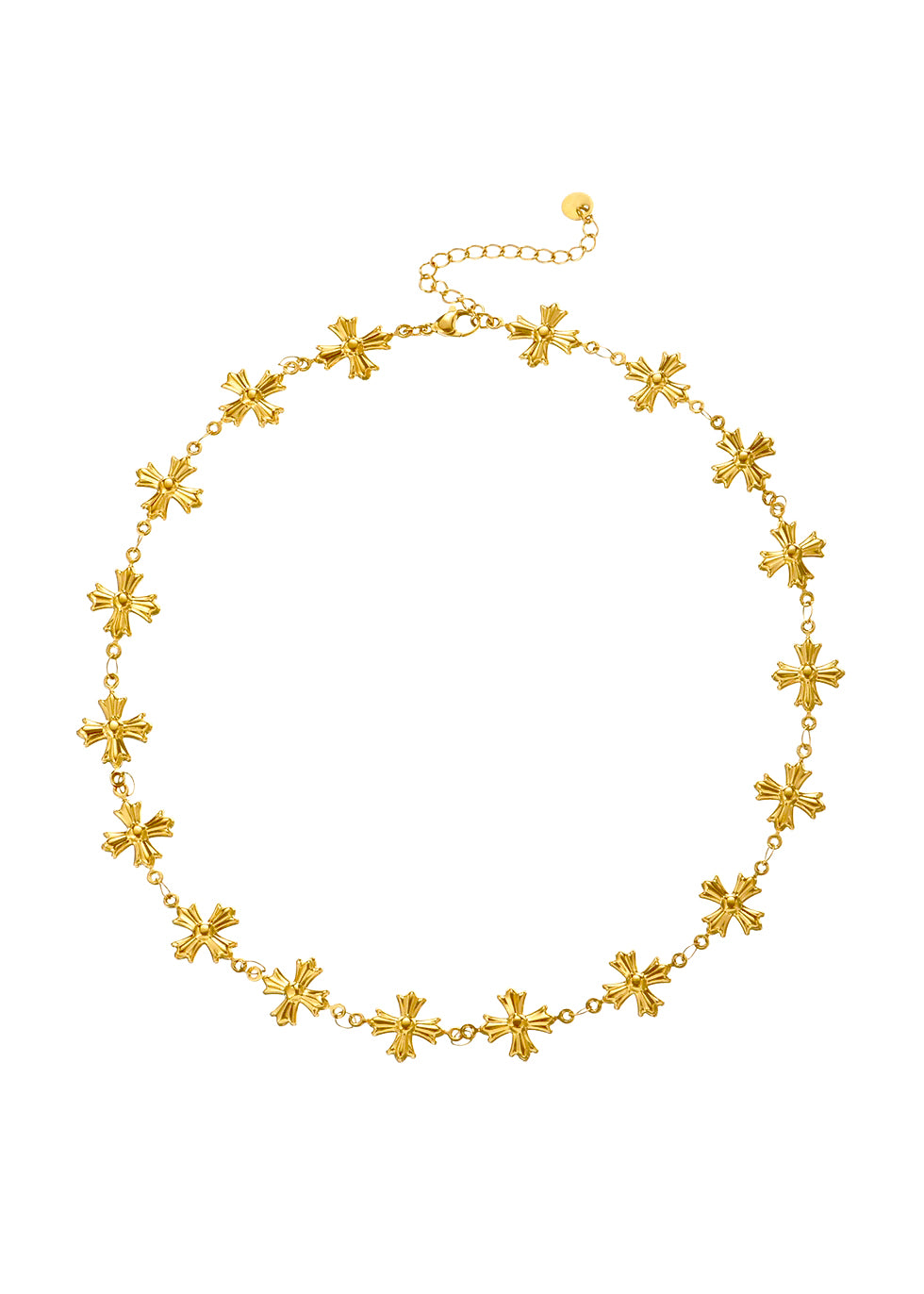 Henri Gothic Cross Golden Necklace