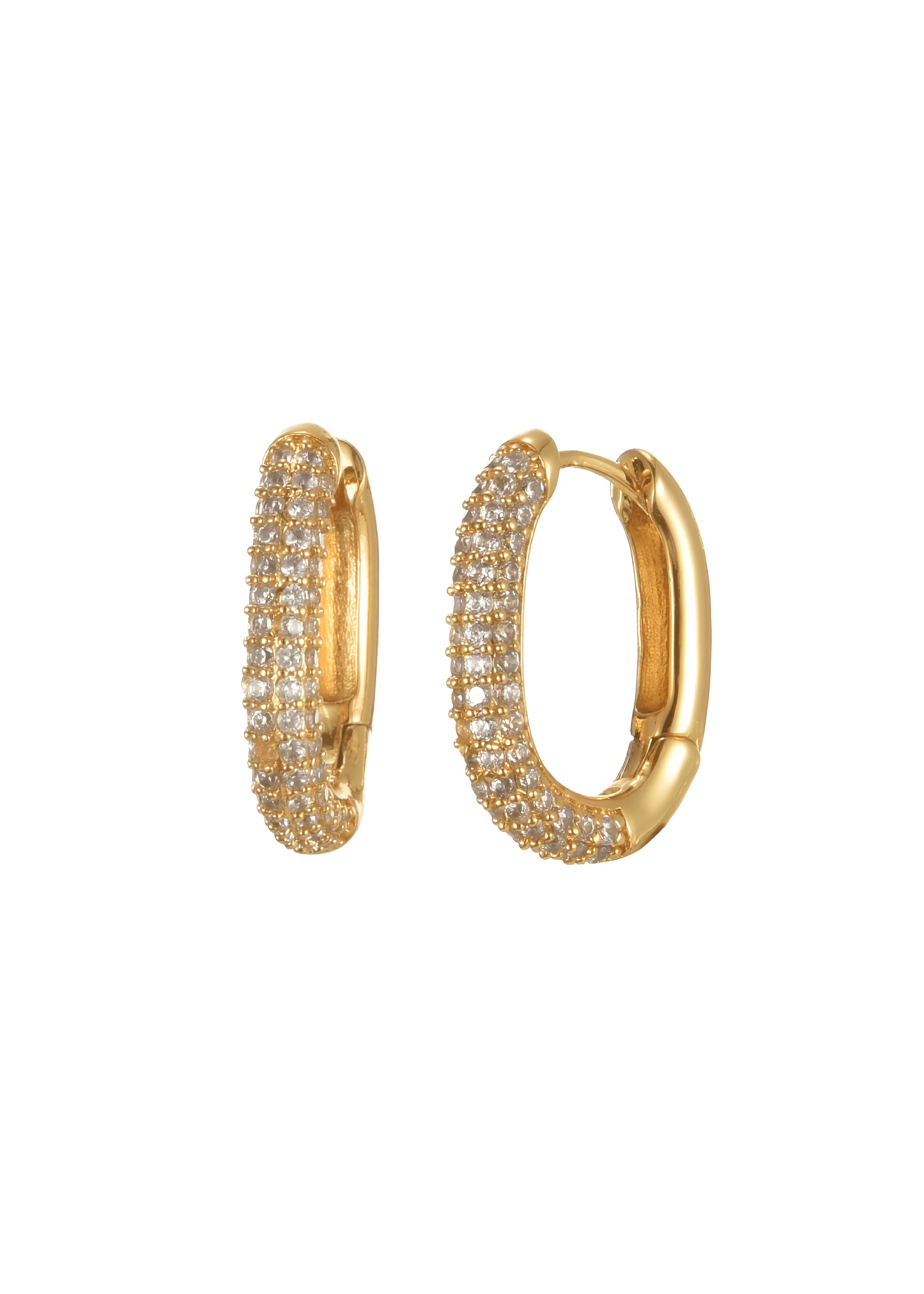 Diamond Leona Huggie Hoop Silver Earrings