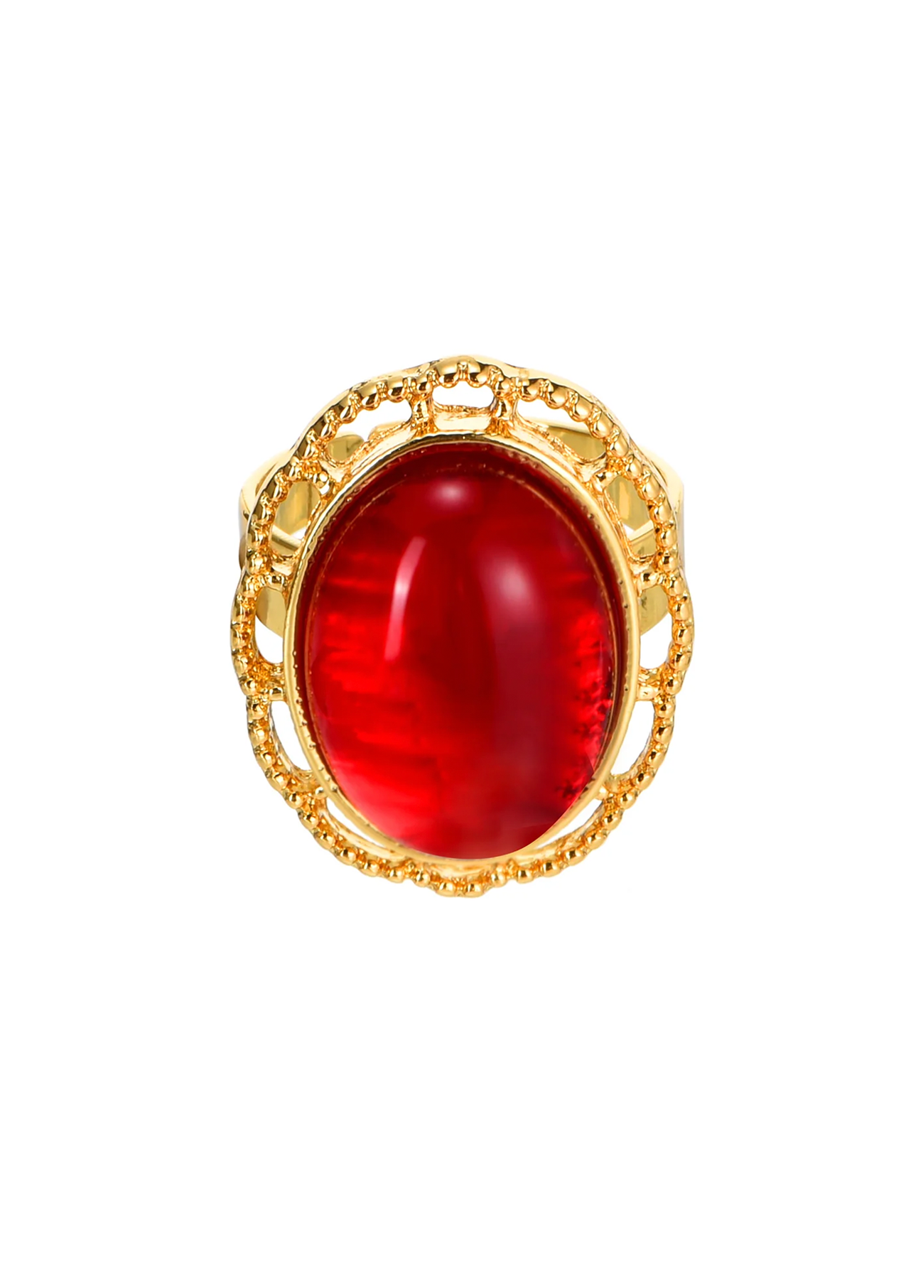 Helena Red Vintage Golden Ring