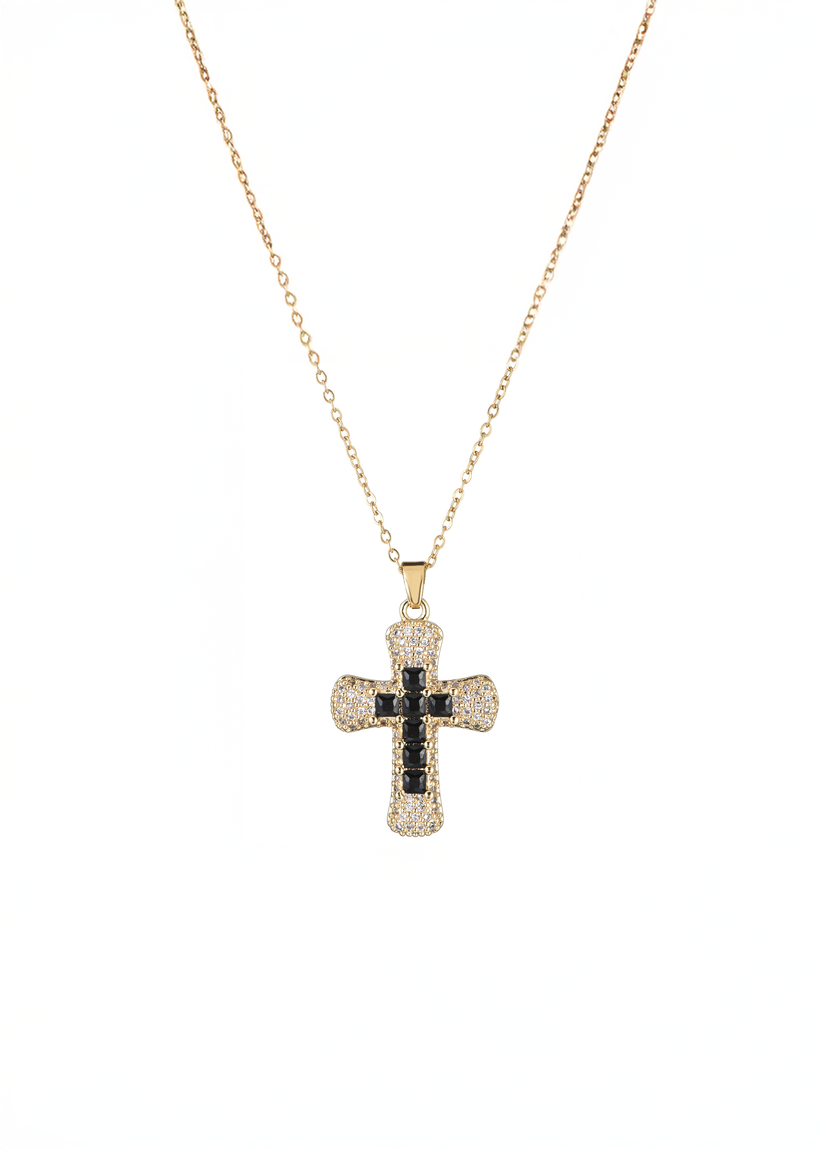 Fabrice Pink Cross Necklace