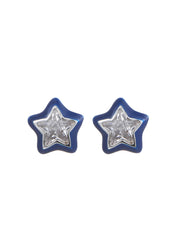 Jacques Blue Stars Silver Earrings