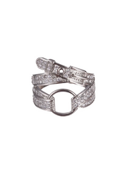 Anillo de piedras preciosas con lazo brillante