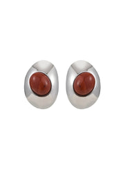 Tamara Red Silver Earrings