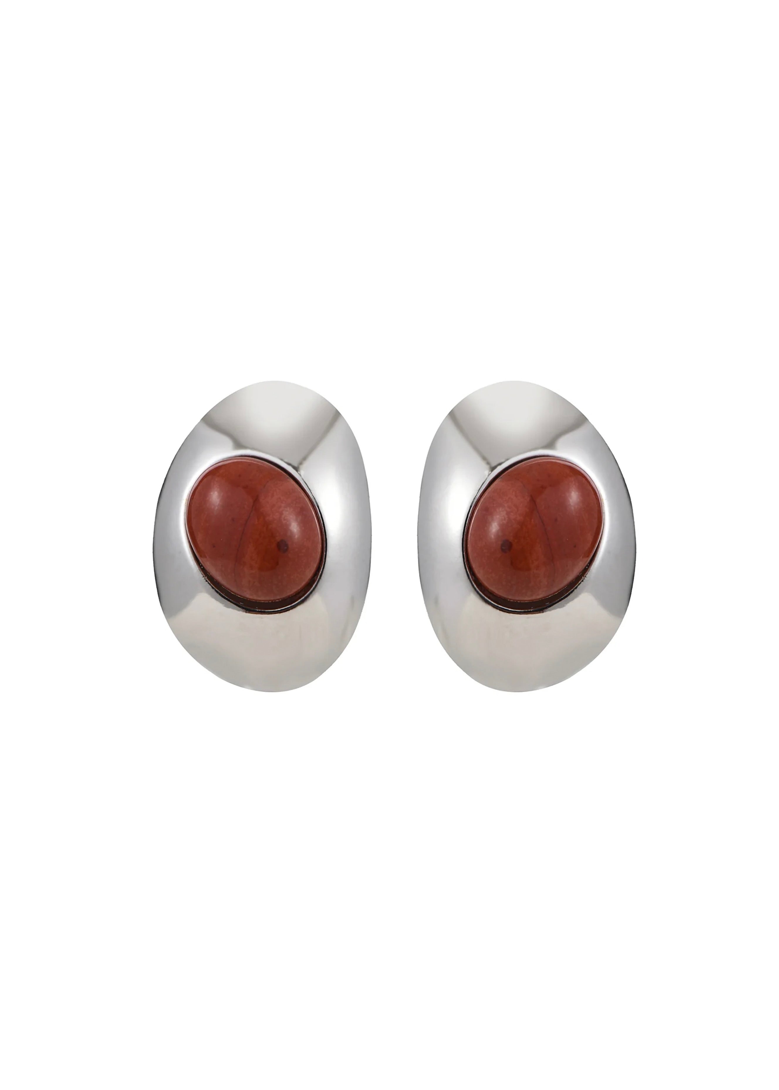 Tamara Red Silver Earrings