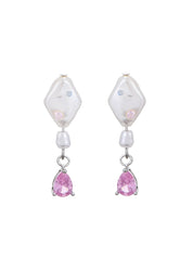 Peggy Pink Pearl Star Earrings