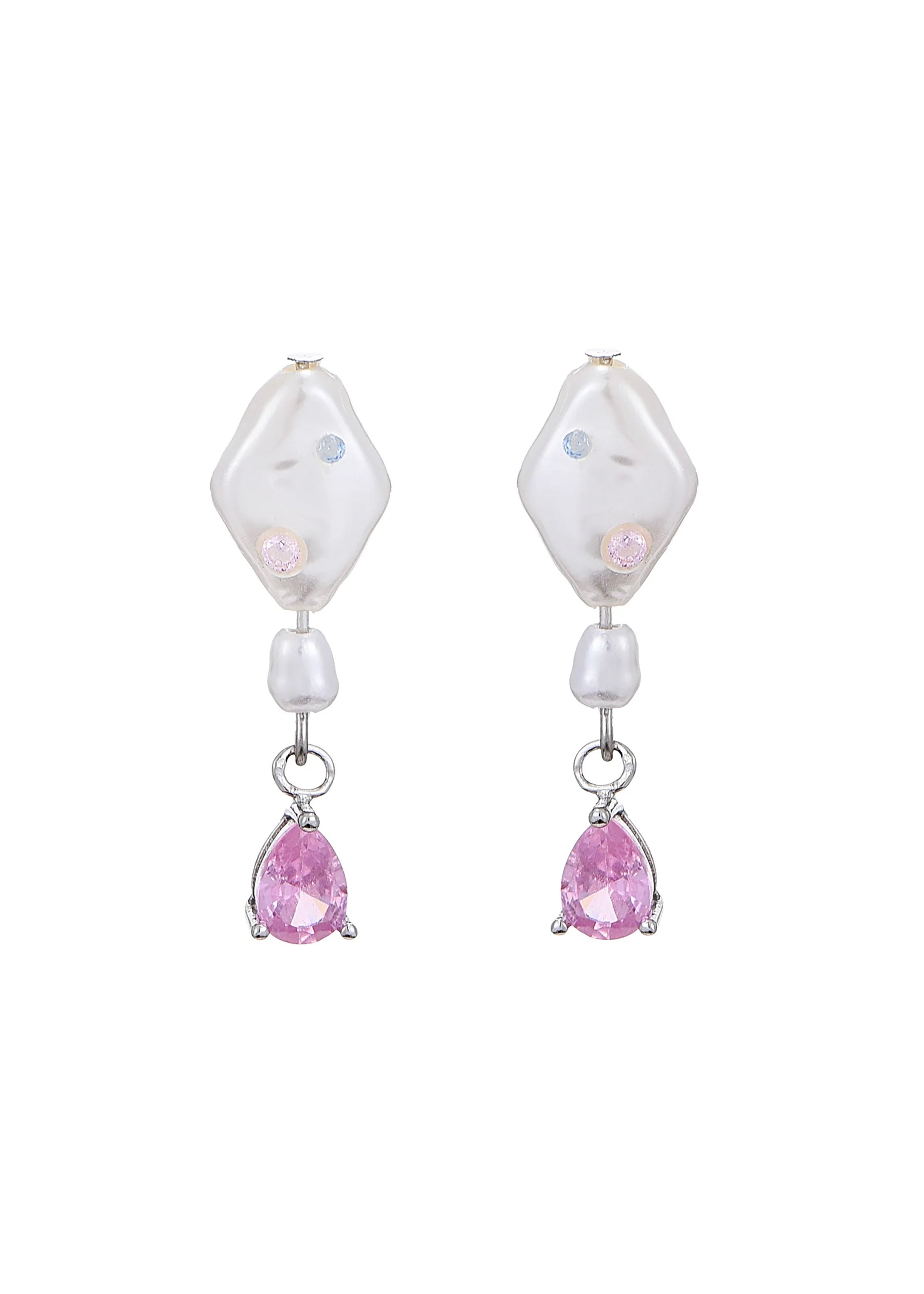 Peggy Pink Pearl Star Earrings