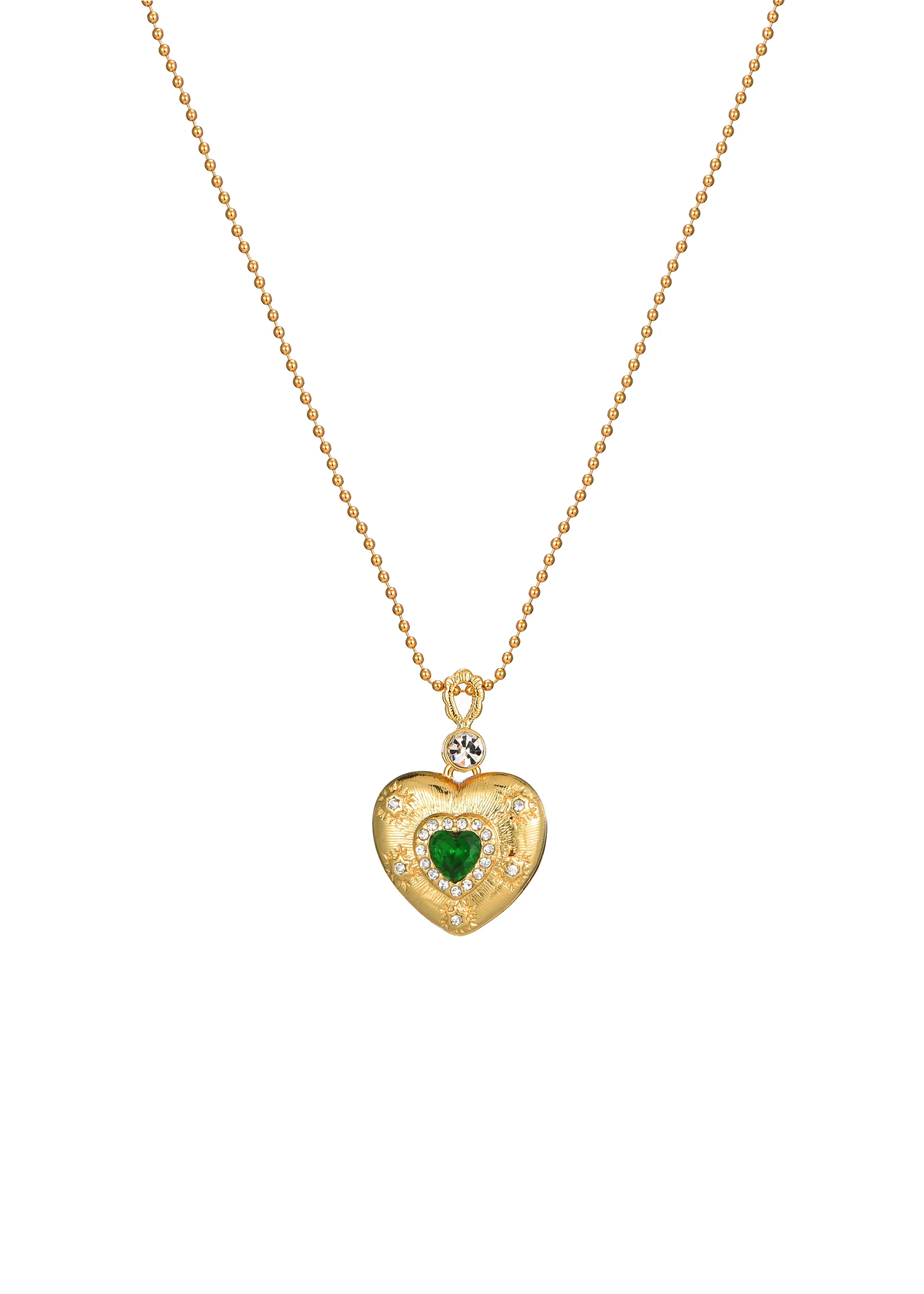 Collar de piedras preciosas de amor verde Gabrielle