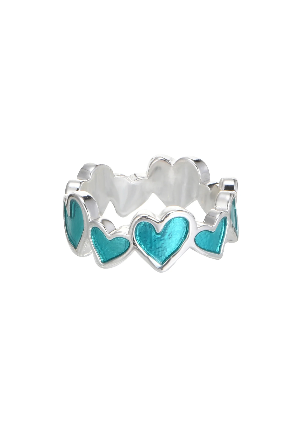 Bruna Blue Love Adjustable Silver Ring