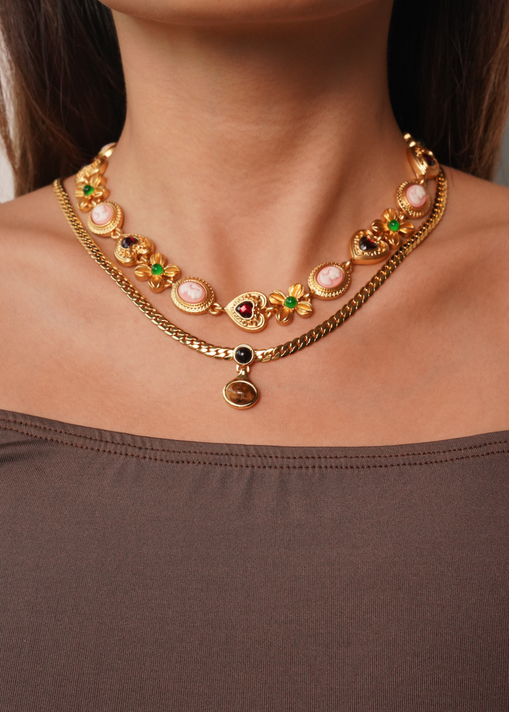 Cornelia Tiger's Eye Myth Golden Necklace