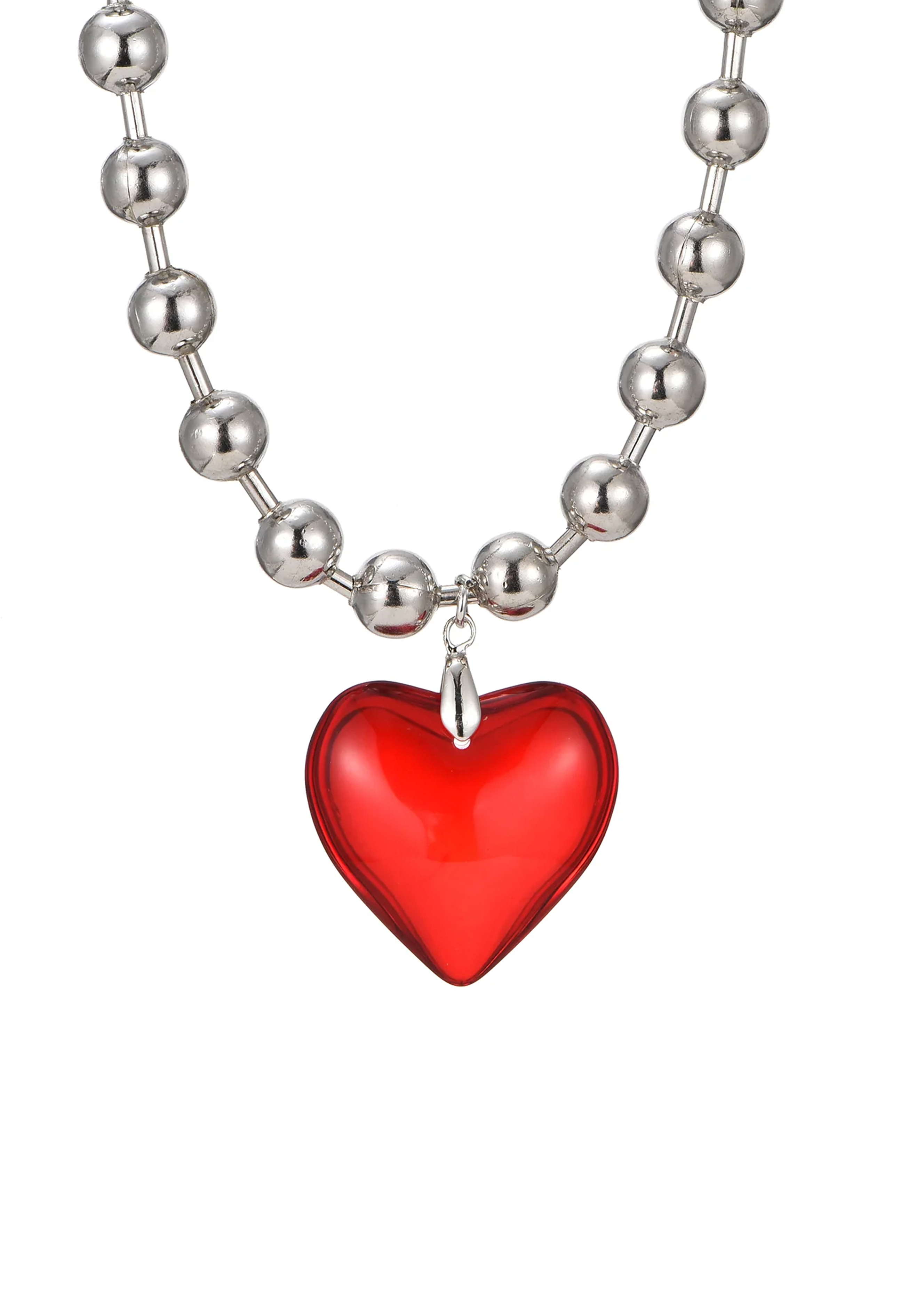 Dora Summer Passion Red Heart Necklace – Vintage Jewelry for Women