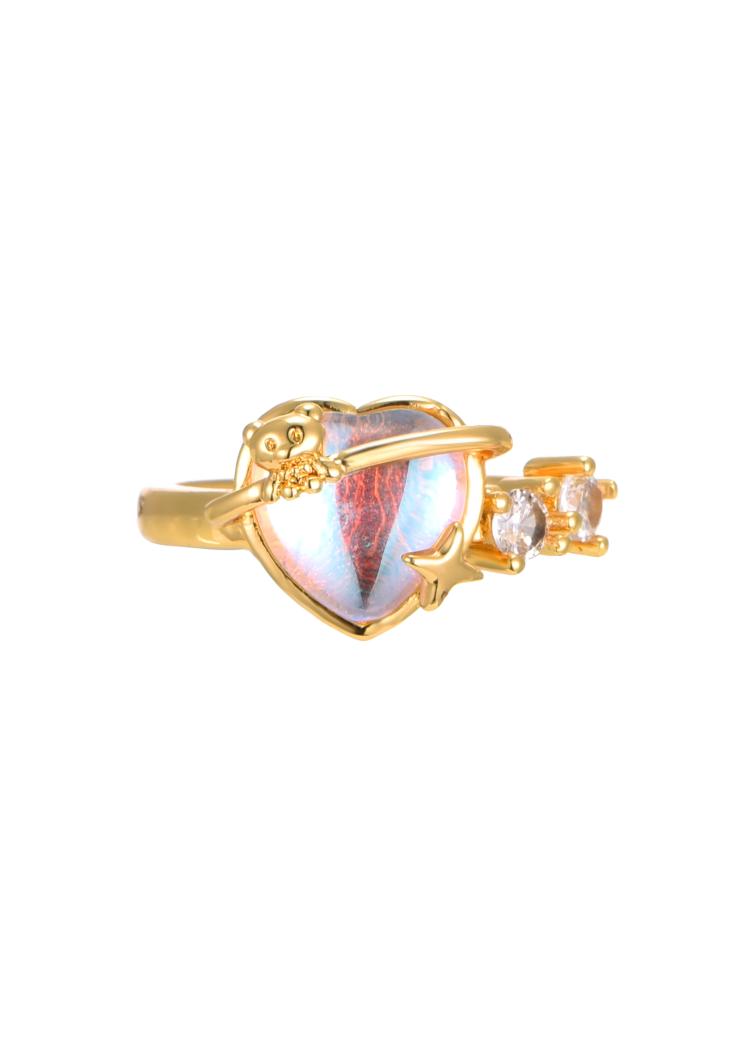 Love in Moonstone Golden Ring