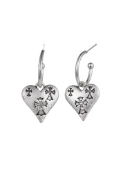 Pendientes Yuuna Cruz Corazón Plata