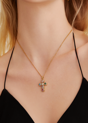 In Name Of Rose Cross Necklace - Mini