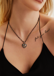 Aoi Y2k Black Silver Necklace