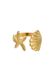 Anillo dorado Todd Shell y Seastar