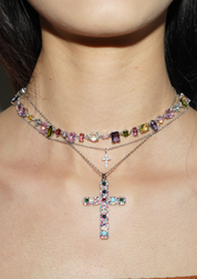 Rango Diamond Cross Silver Necklace