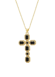 Scarlett Pink Golden Cross Necklace