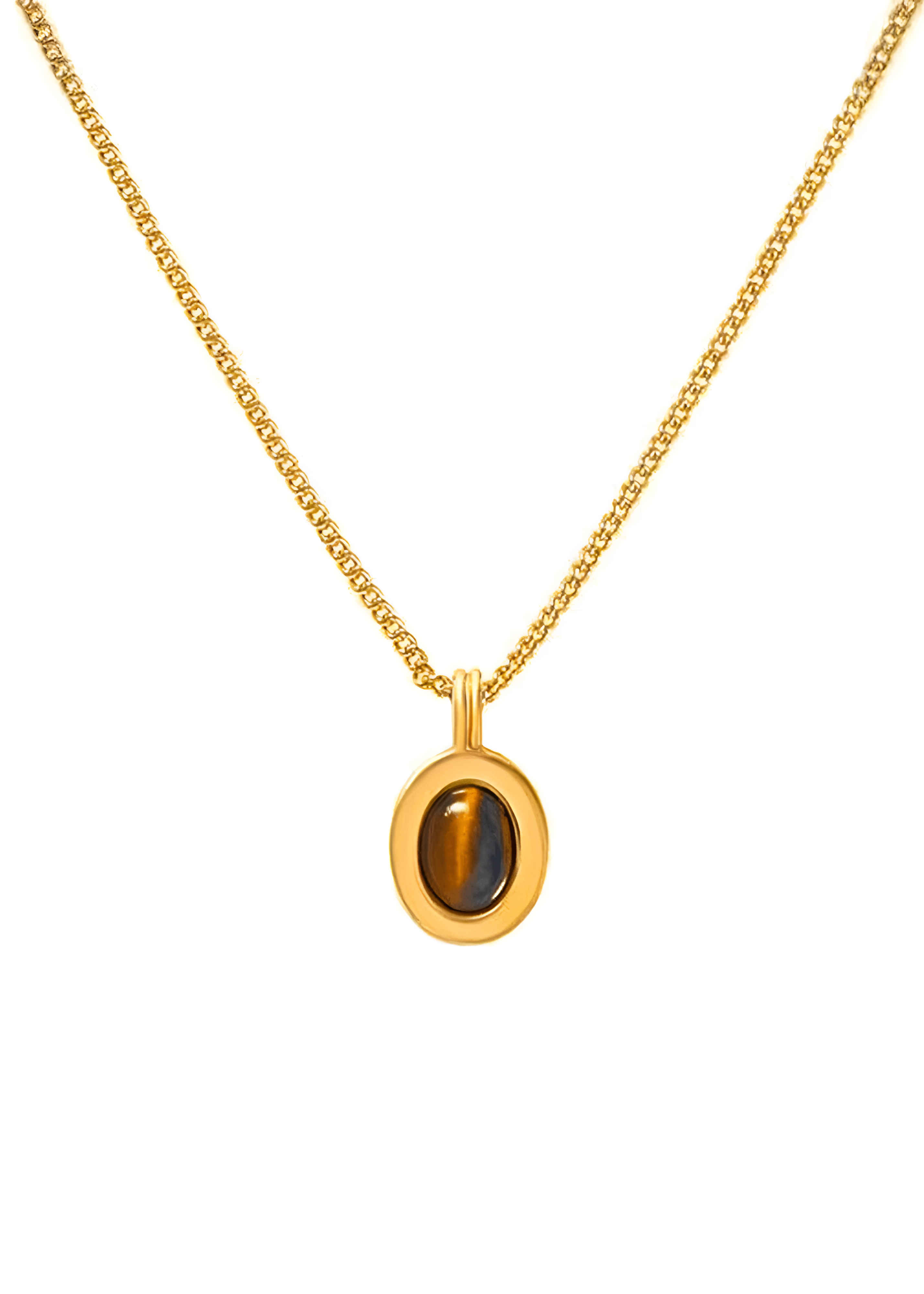 Anika Tiger's Eye Necklace – Vintage Jewelry for Women | FOUFOU
