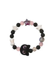 Pulsera Gato Rosa Negro