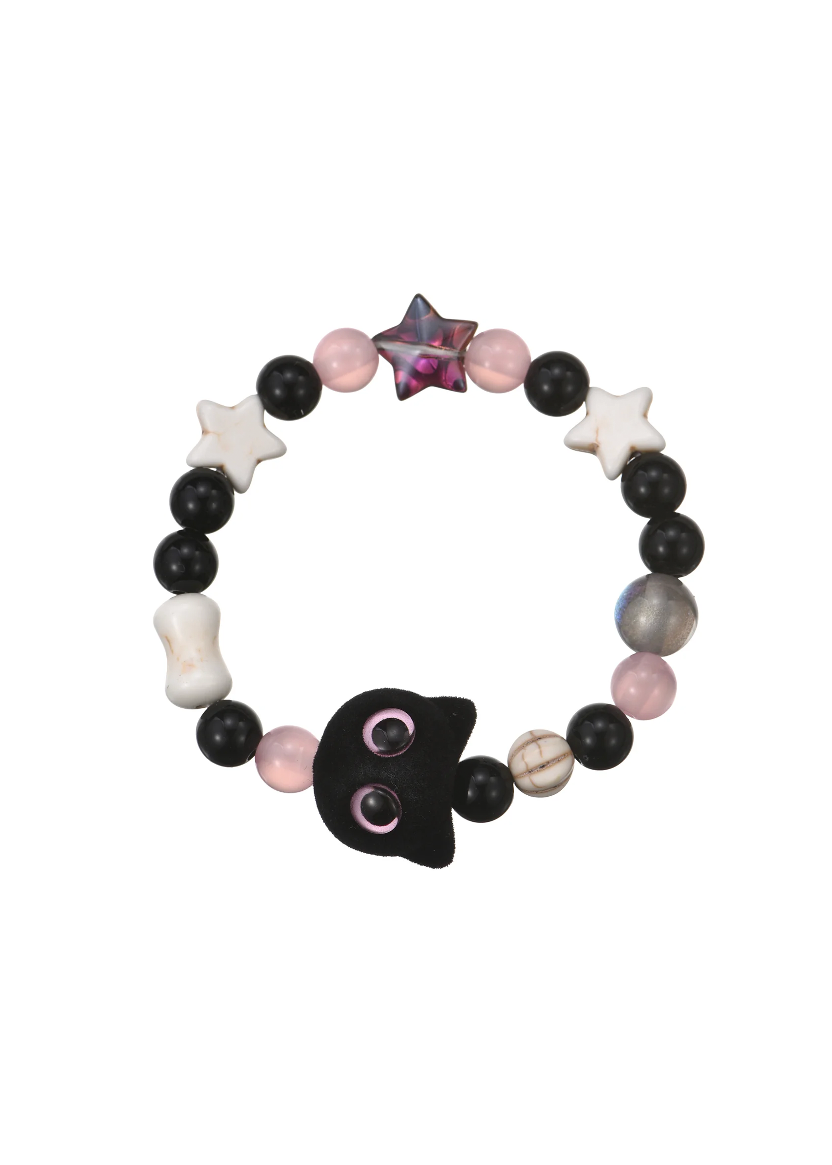 Pulsera Gato Rosa Negro
