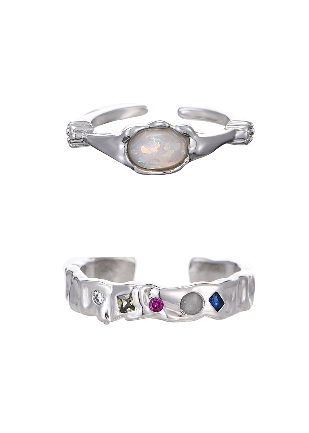 Zarah Space Silver Rings Set – Vintage Jewelry for Women