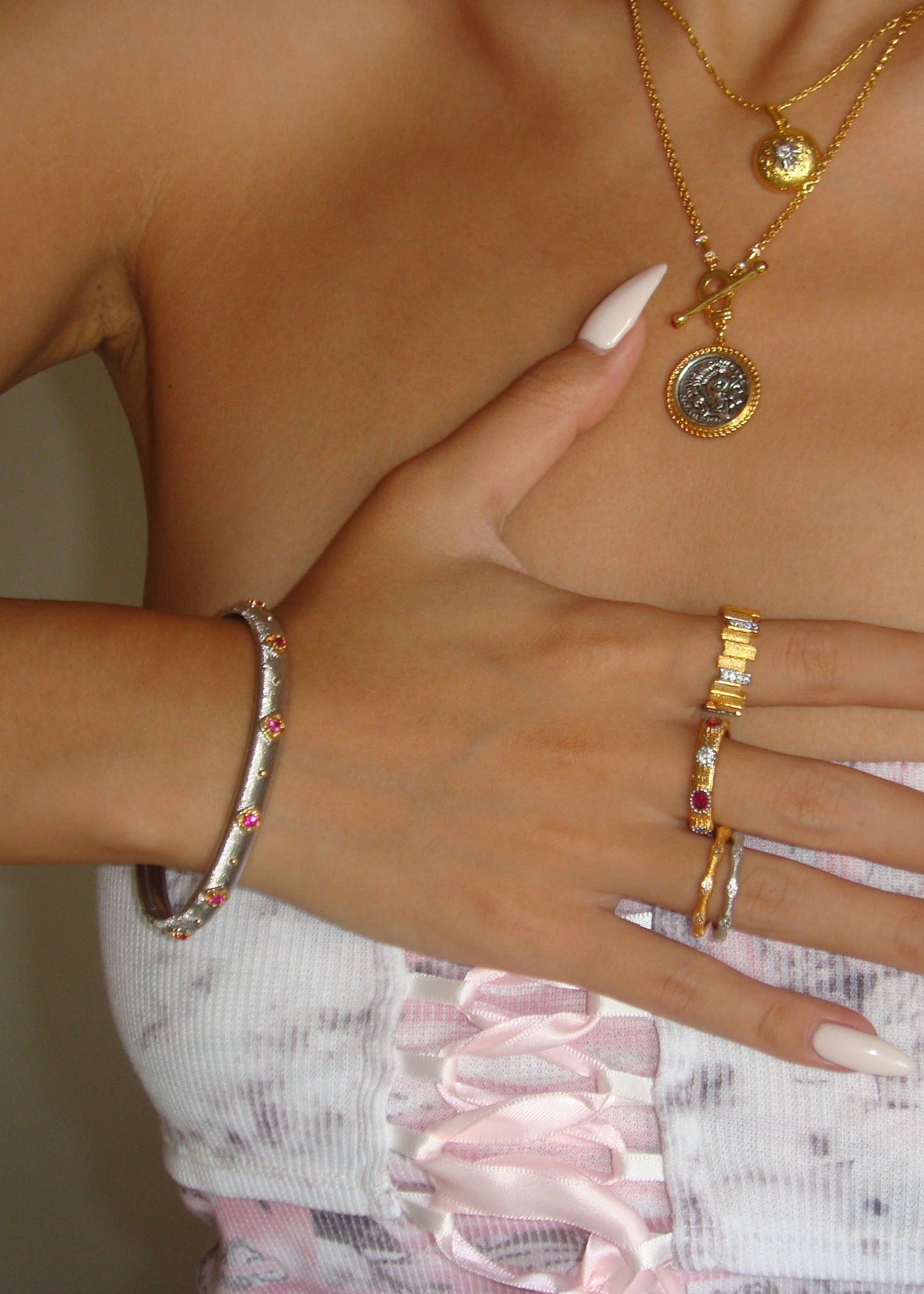 Colette Red Silver Bracelet