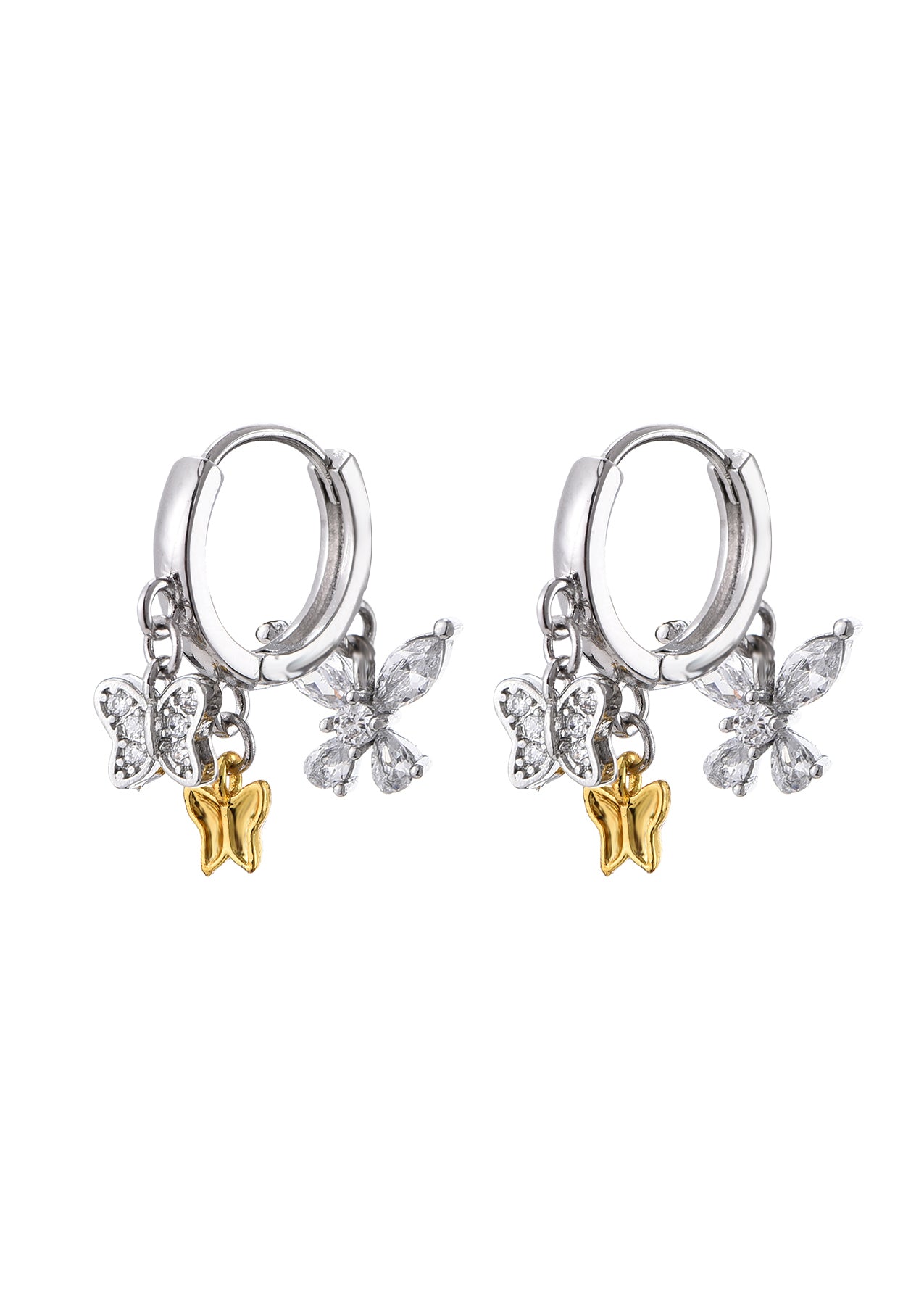 Gold Butterfly Hoop Earrings outlet