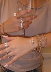 Abel Pink Glittering Golden Bracelet - II