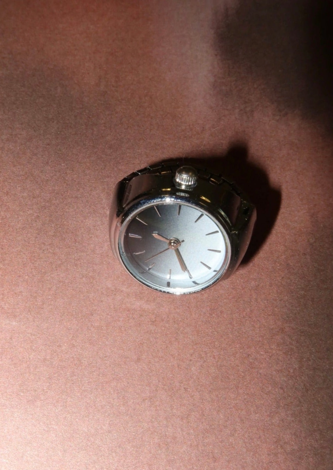 Midnight O'Clock Adjustable Ring in Silver