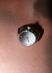 Midnight O'Clock Adjustable Ring in Silver