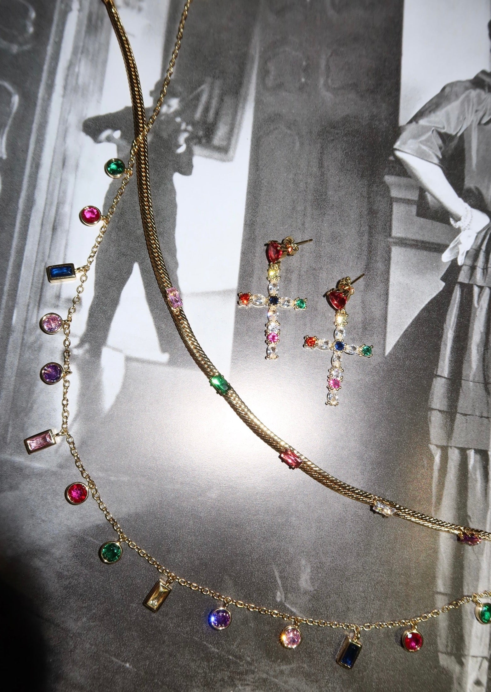 Dixie Colorful Cystal Golden Necklace