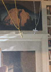 Rango Diamond Cross Silver Necklace
